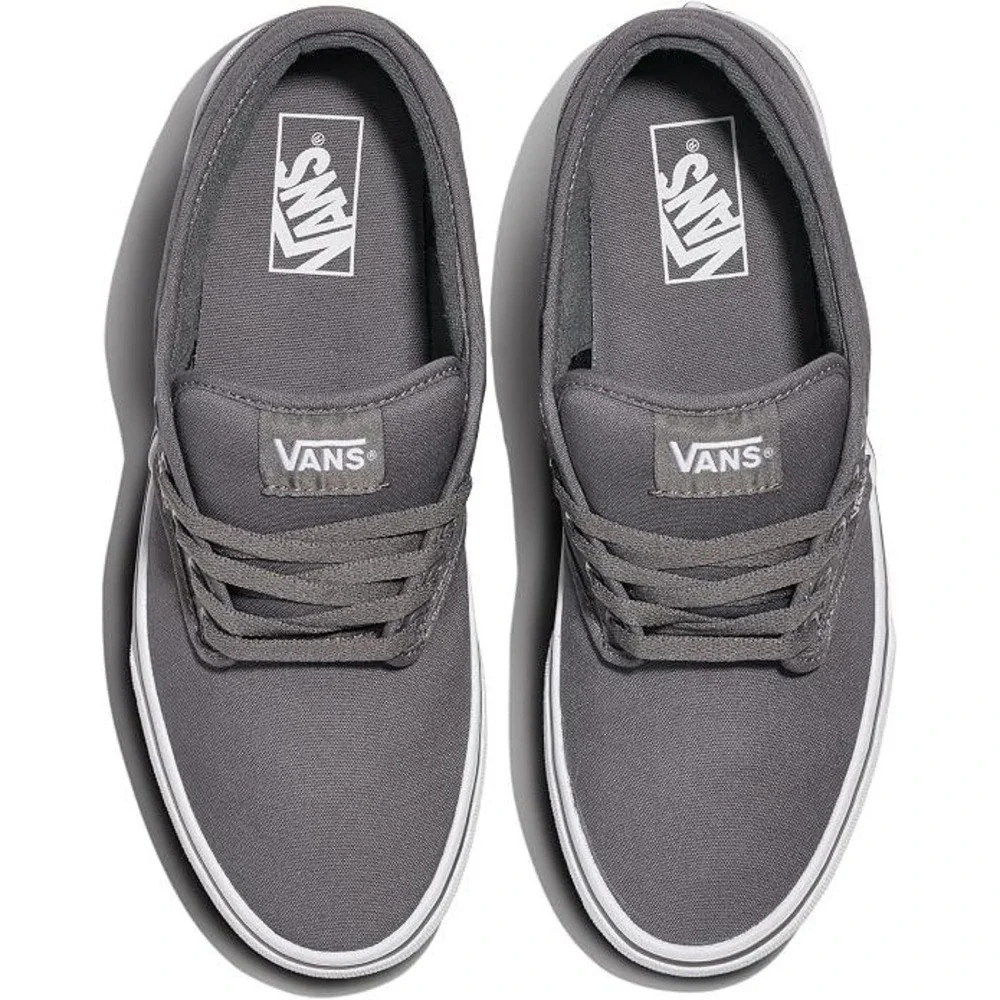 Vans Atwood Canvas Pewter White Mens Skate Shoes VN000TUY4WV Size 16